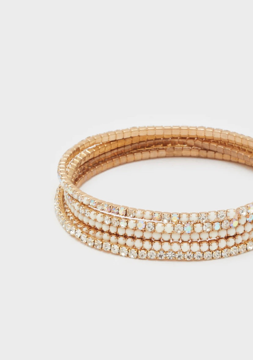 SET BRACCIALI LILY ELASTIC BIANCO/CLEAR