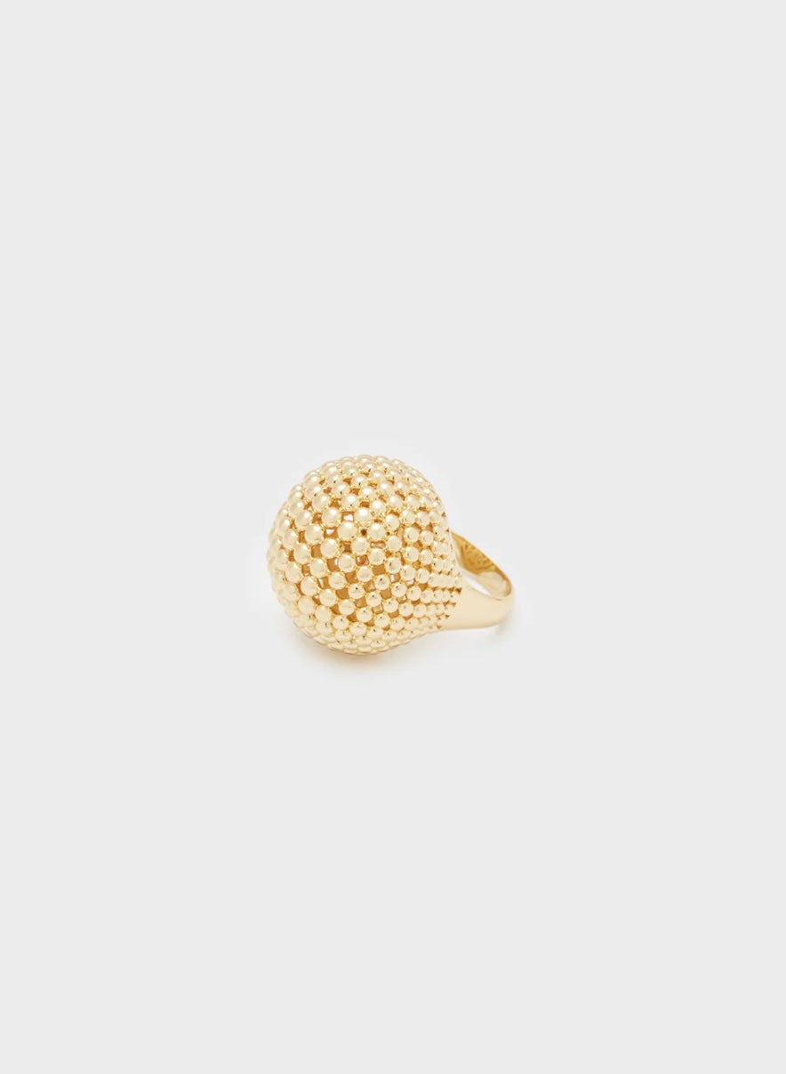 ANELLO BOMBATO PUNTELLATO ORO