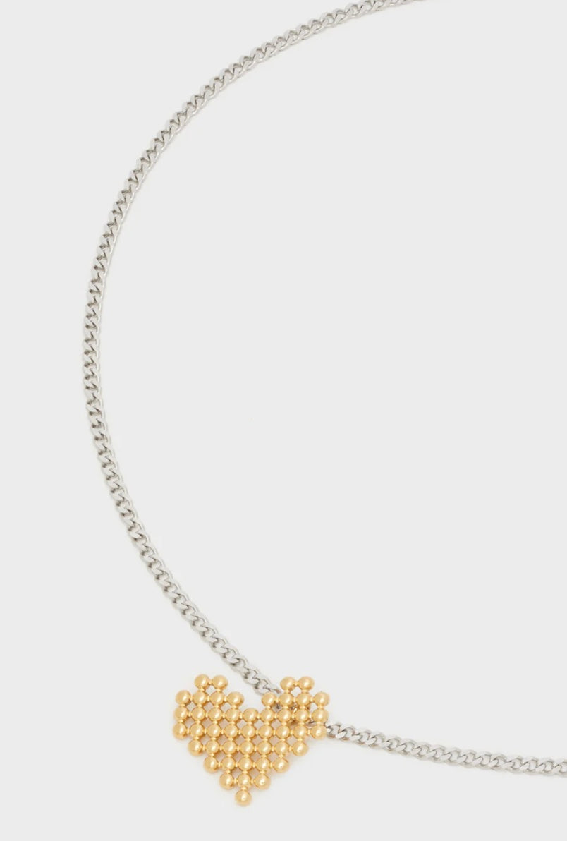 COLLANA CUORE PIXEL ACC.INOS. ORO