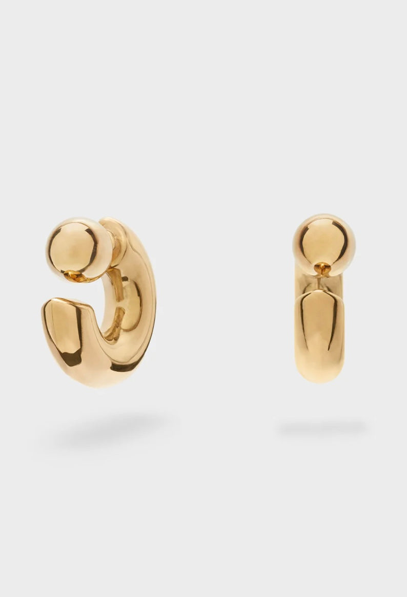 ORECCHINI CERCHIO + SFERA ACC.INO. ORO