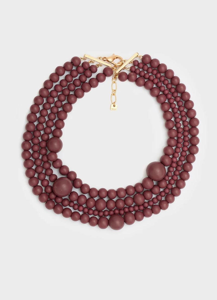 COLLANA UMA MULTIFILO PERLE IN LEGNO