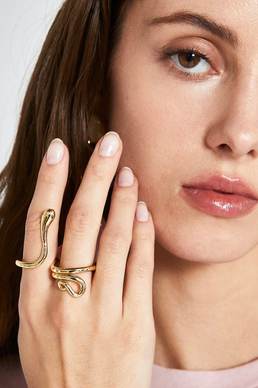 ANELLO 2 DITA SERPENTE PLAC. ORO