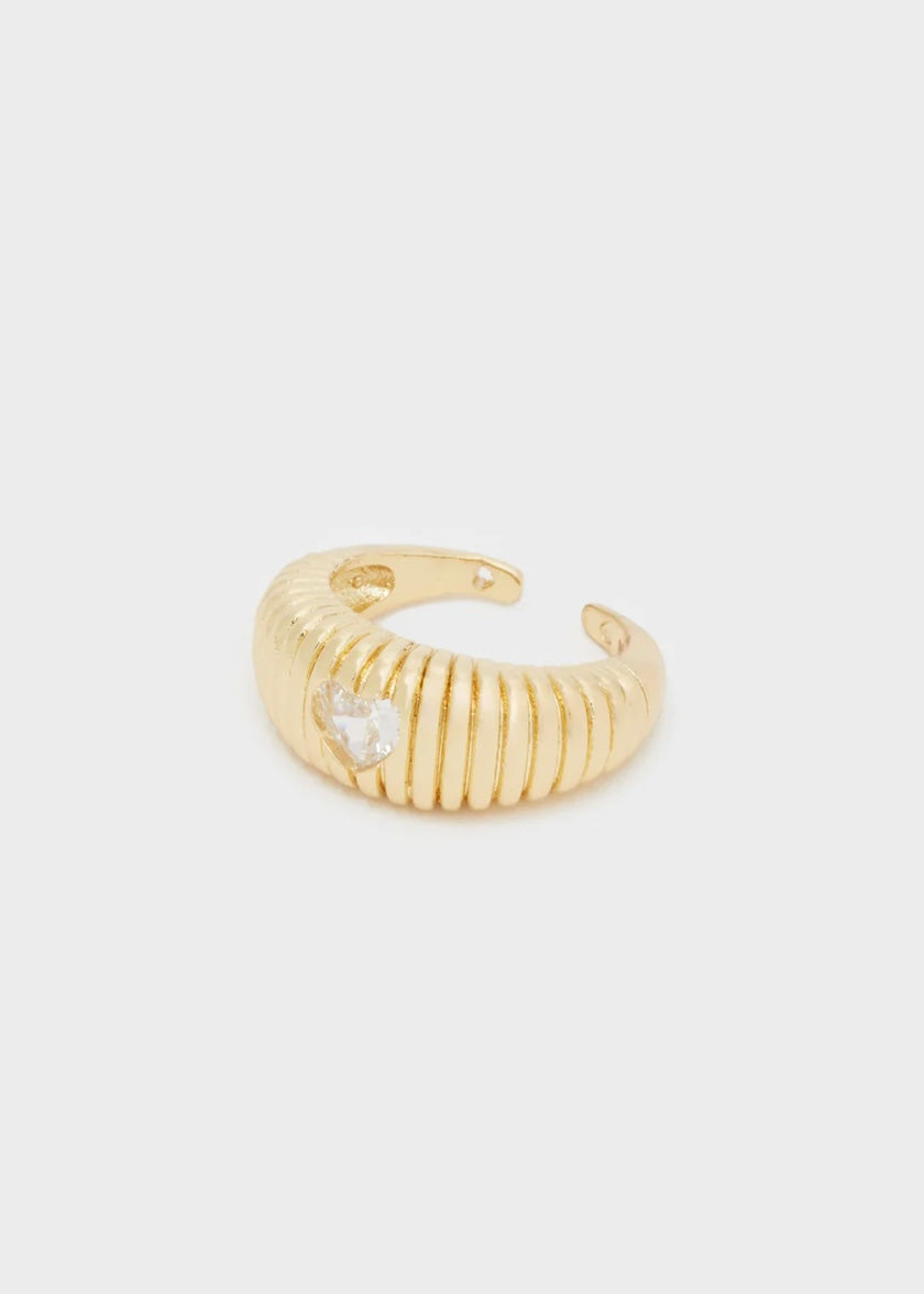 ANELLO BOMBATO PIETRA CUORE ORO