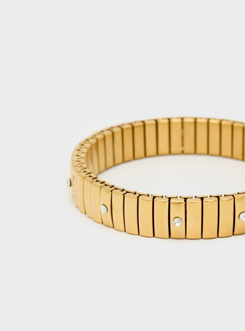 BRACCIALE MAGLIA ORO PIETRE CLEAR