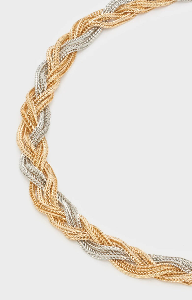COLLANA INTRECCIATA MEDIA ORO/ARGENTO