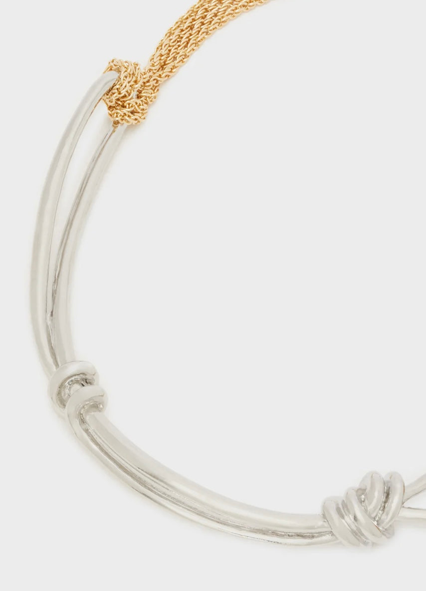 COLLANA ORO CON NODI ARGENTO