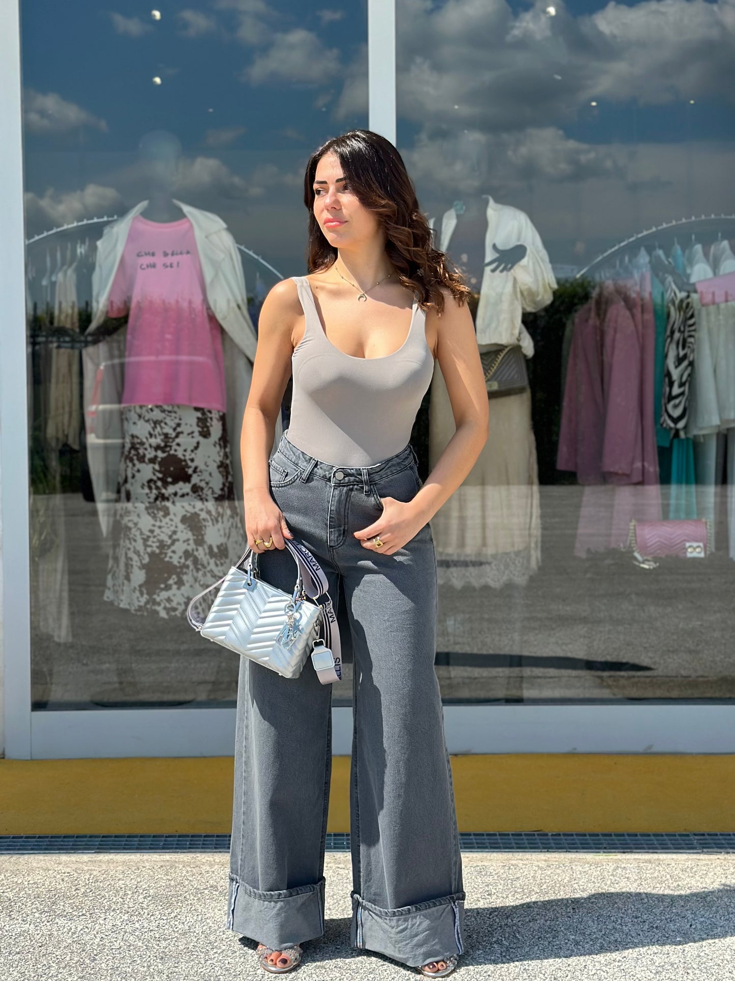 Coordinato grey in denim