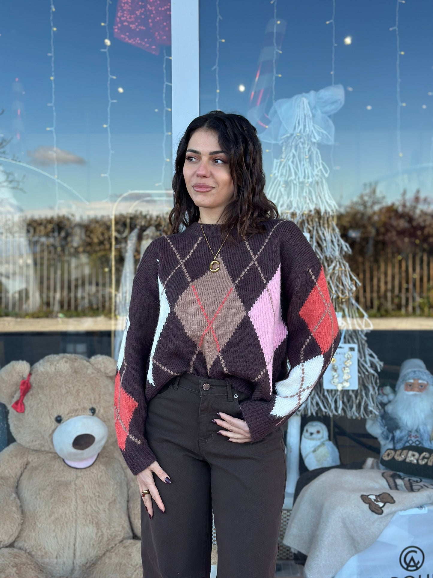 Pull girocollo rombi