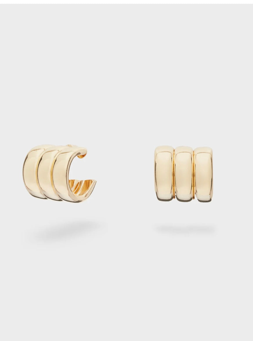 ORECCHINI TRIPLO CERCHIO CHUNKY ORO