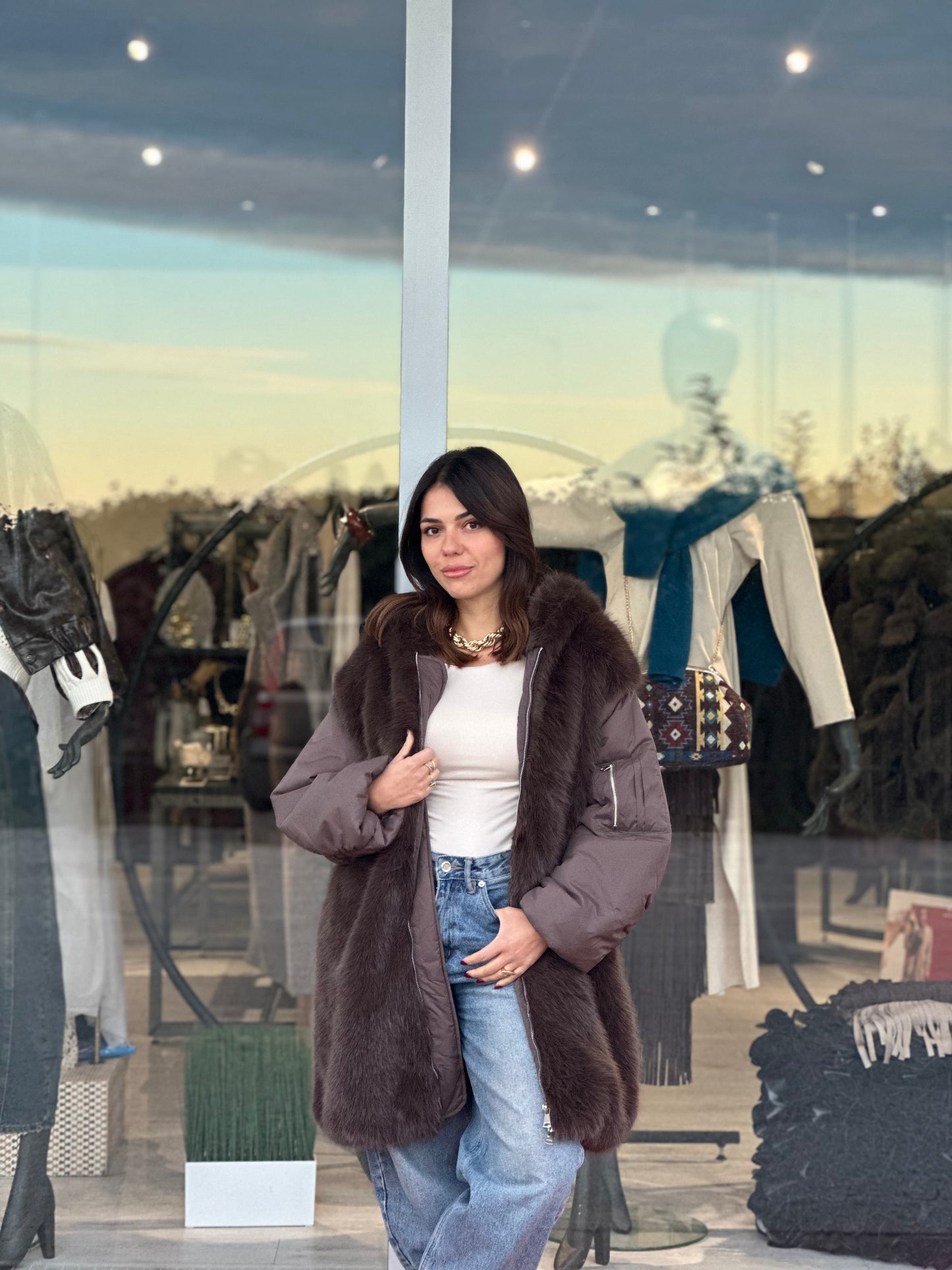 Bomber lungo ecofur