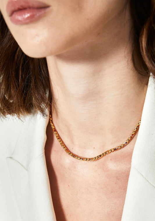 COLLANA GIROCOLLO CON PIETRE ACC.INOS. ORO