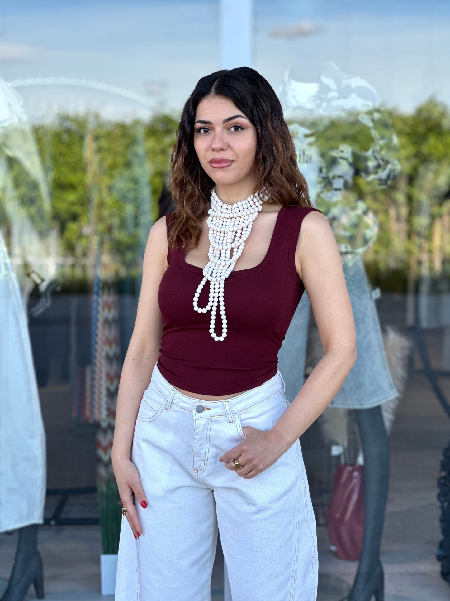 COLLANA ISA LUNGA MULTIFILO PERLE
