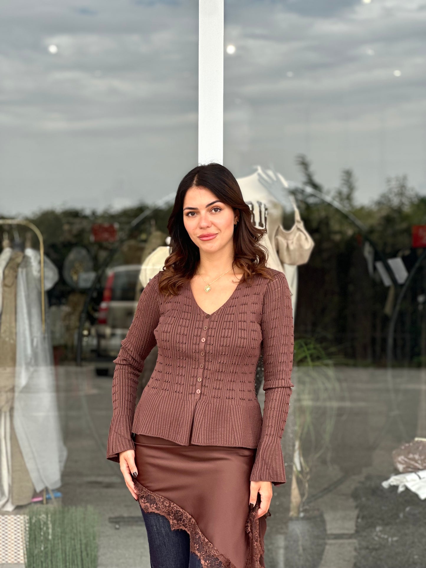Cardigan traforato