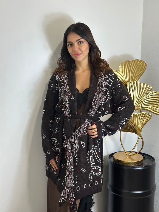Giacca kimono a fantasia bandana
