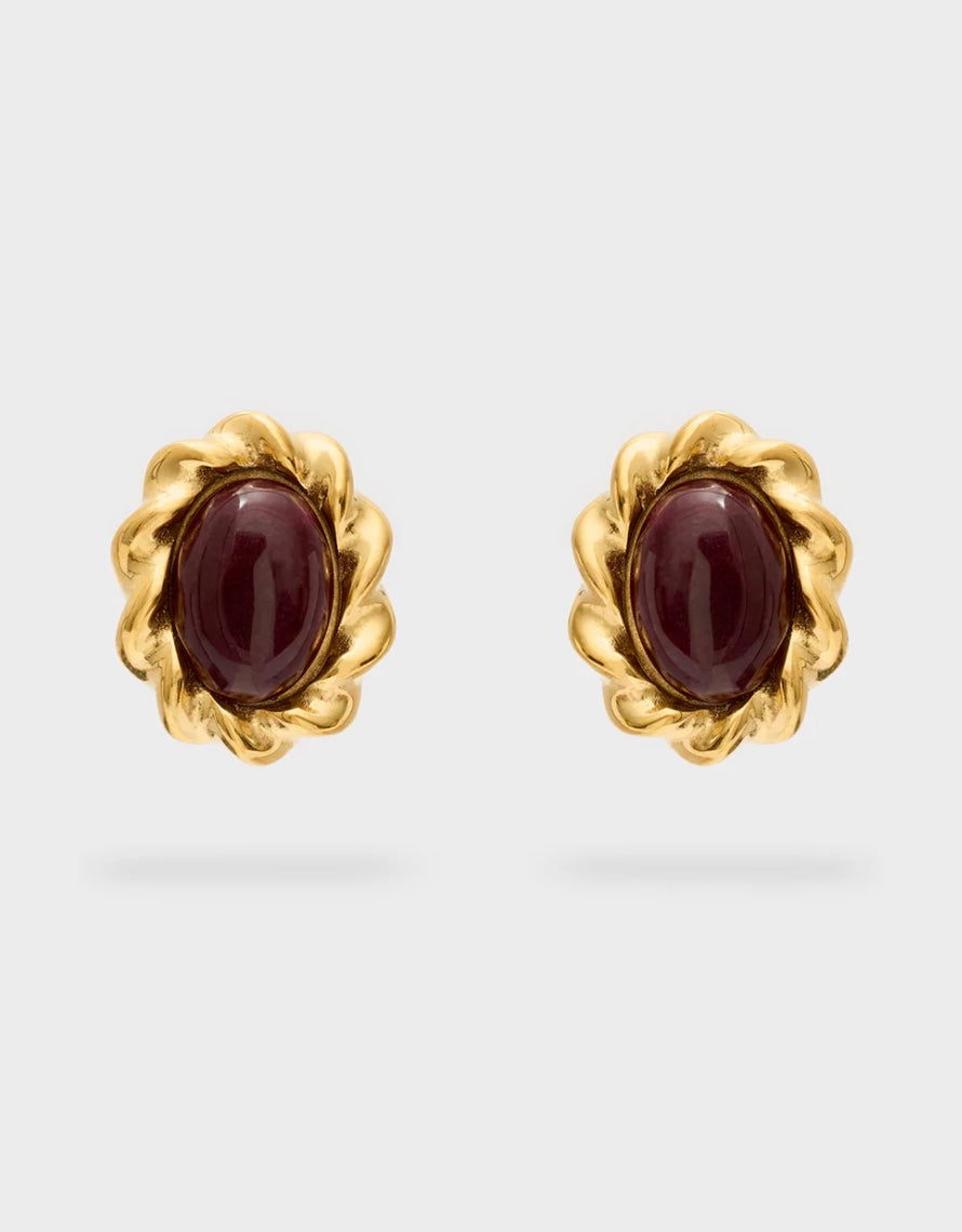 ORECCHINI FRAME ACC.INO. ORO\PIETRA VIOLA