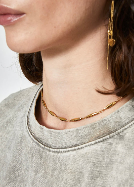 COLLANA GIROCOLLO T-BAR ACC.INOS.ORO