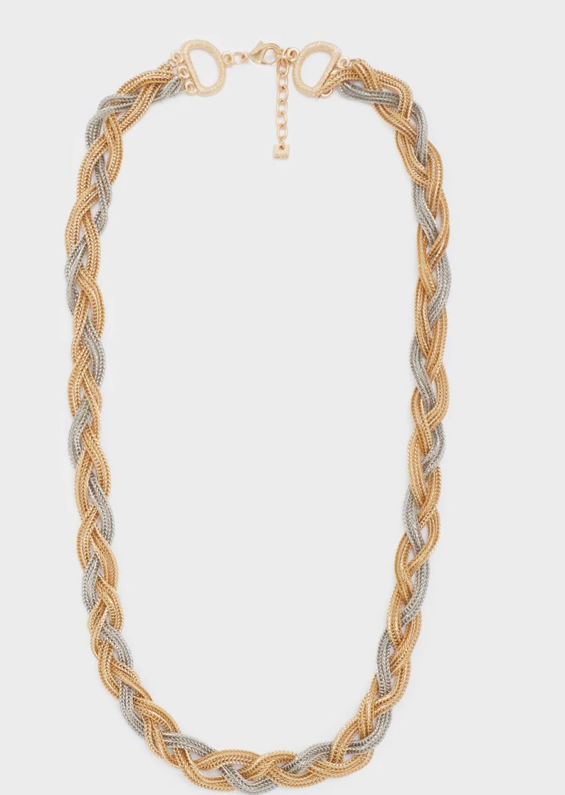 COLLANA INTRECCIATA MEDIA ORO/ARGENTO