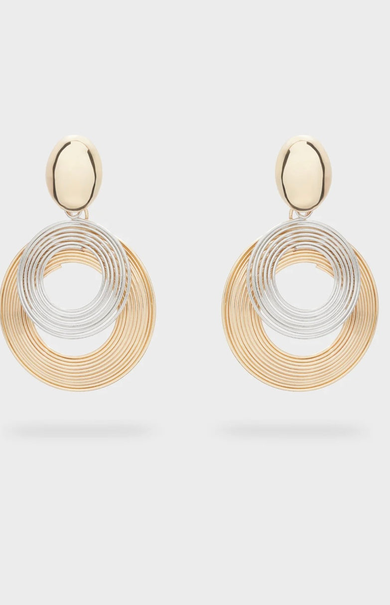 ORECCHINI 2 CERCHI FILO ORO/ARGENTO