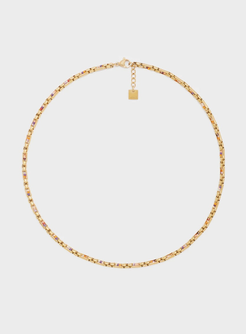 COLLANA GIROCOLLO CON PIETRE ACC.INOS. ORO