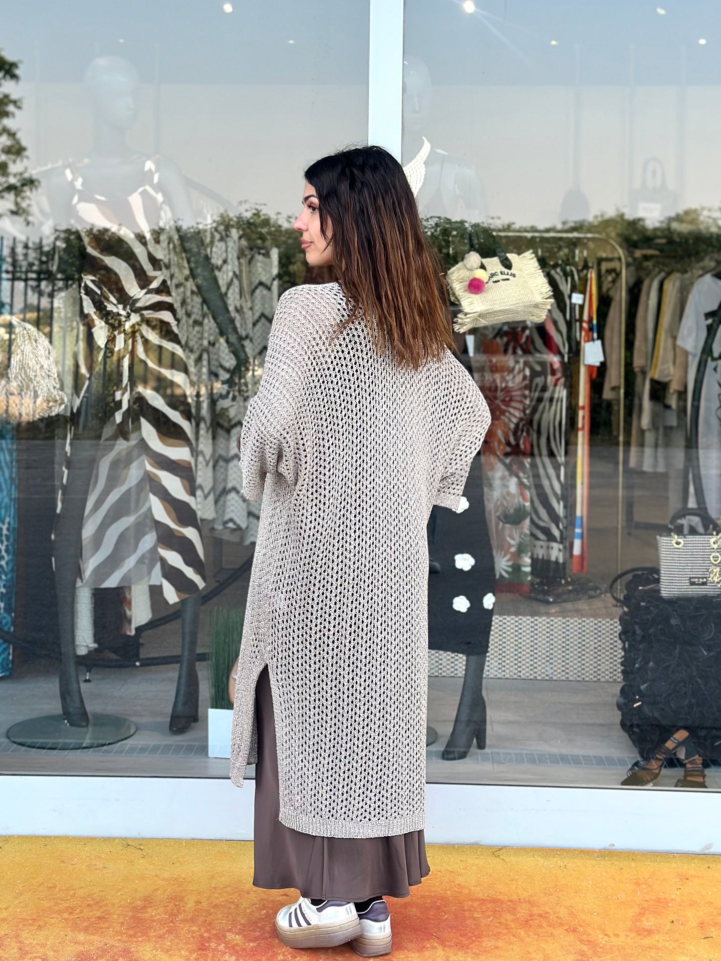 Cardigan in filo lamé