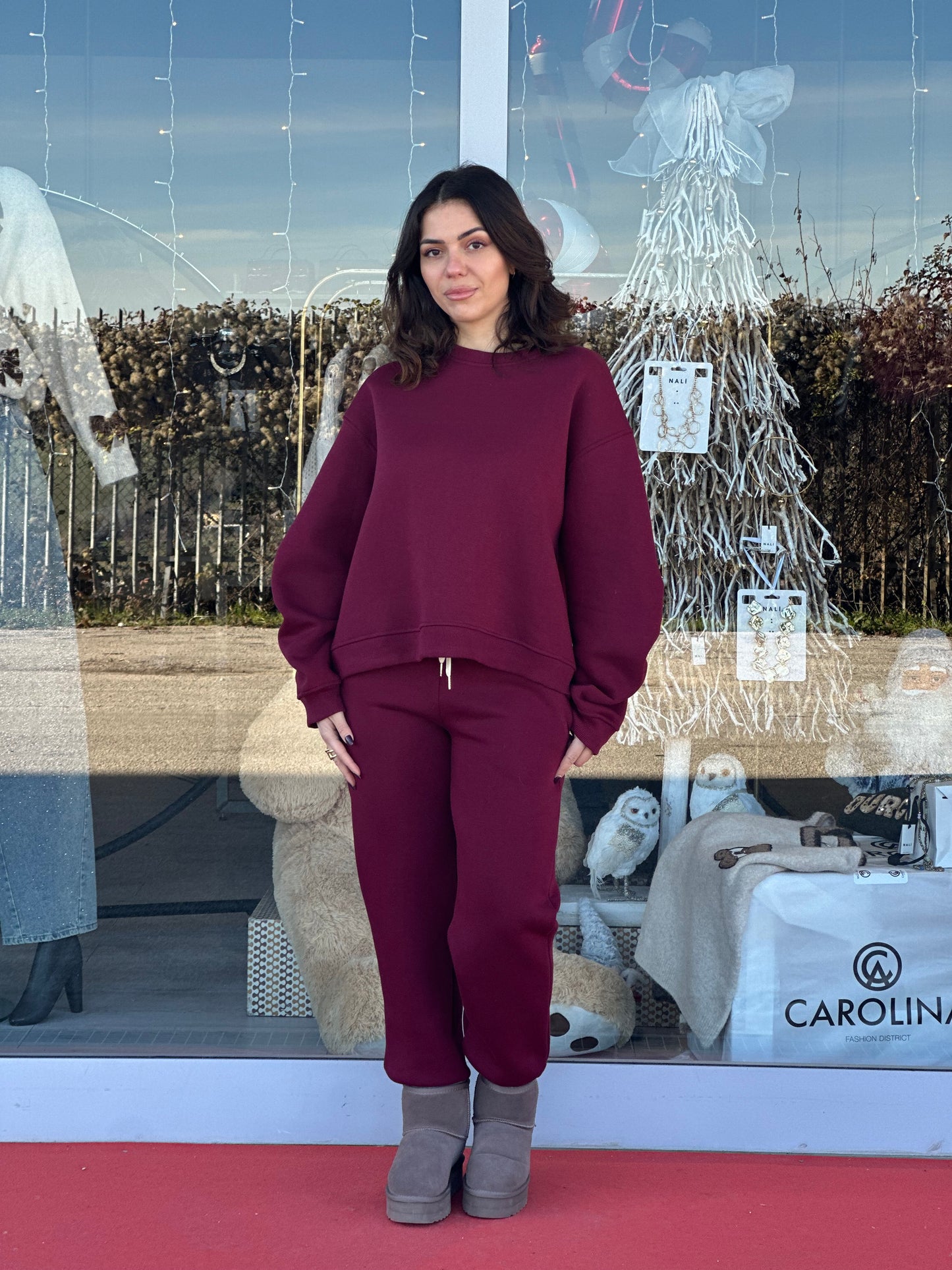 Coordinato jogger bordeaux