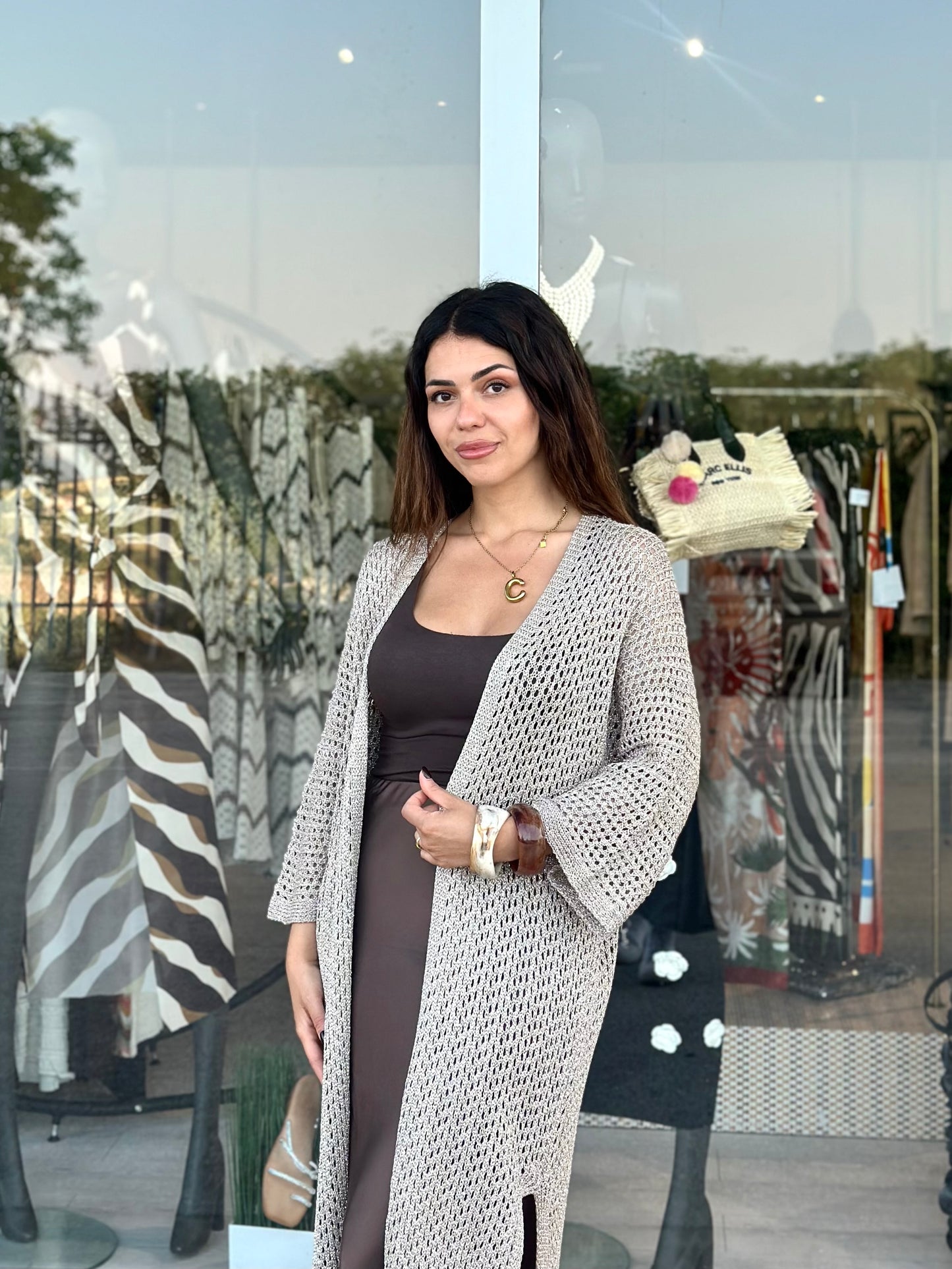 Cardigan in filo lamé