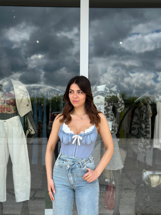 Bustier con spilla gioiello