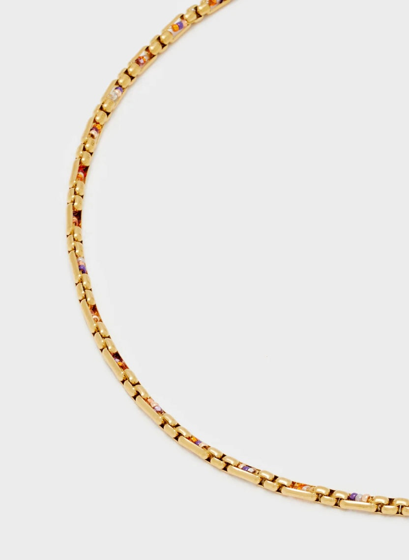 COLLANA GIROCOLLO CON PIETRE ACC.INOS. ORO
