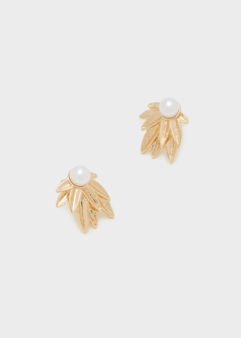 ORECCHINI FOGLIE/PERLE ORO