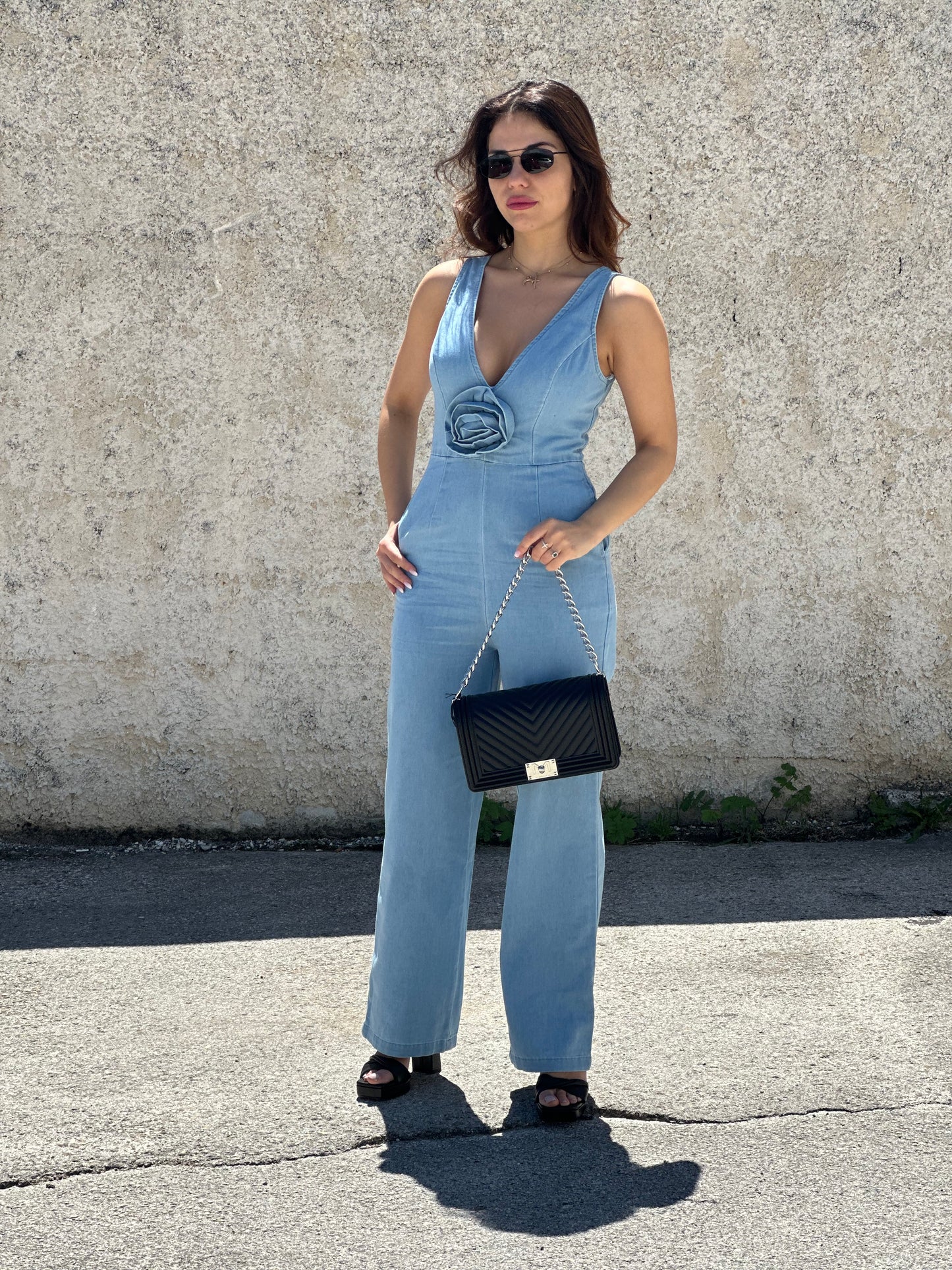 Jumpsuit denim fiore