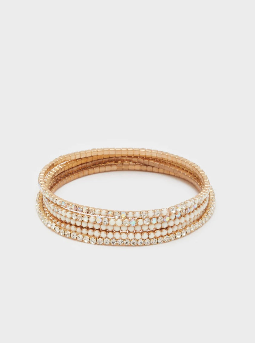 SET BRACCIALI LILY ELASTIC BIANCO/CLEAR