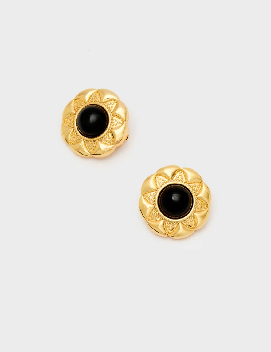 ORECCHINI A CLIP CON PIETRA ORO\NERO