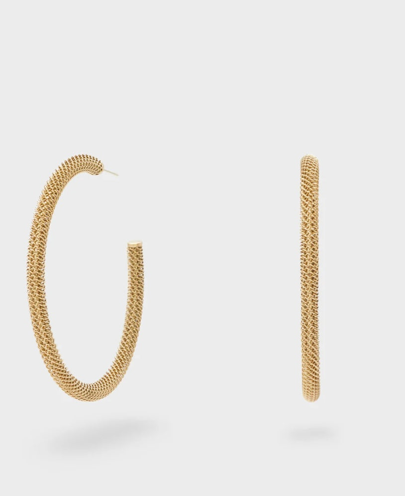 ORECCHINI CERCHIO MESH ACC.INOS. ORO