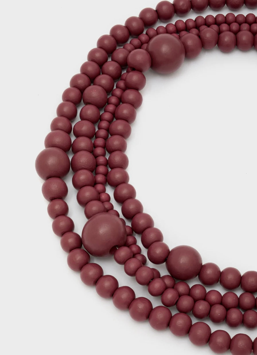 COLLANA UMA MULTIFILO PERLE IN LEGNO