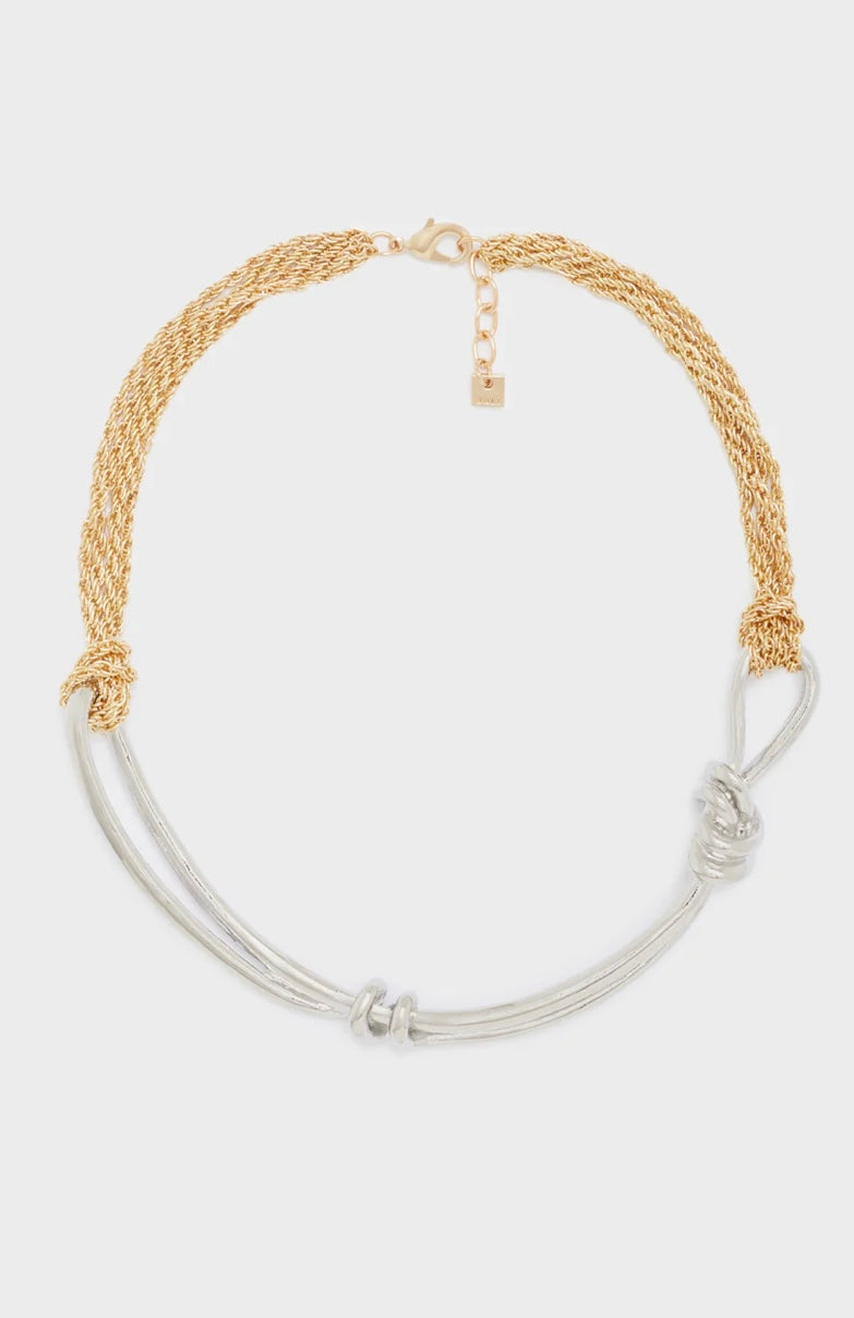 COLLANA ORO CON NODI ARGENTO
