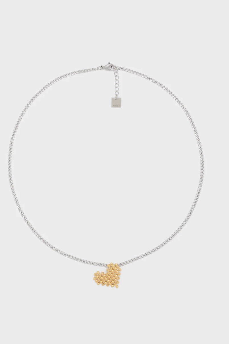 COLLANA CUORE PIXEL ACC.INOS. ORO