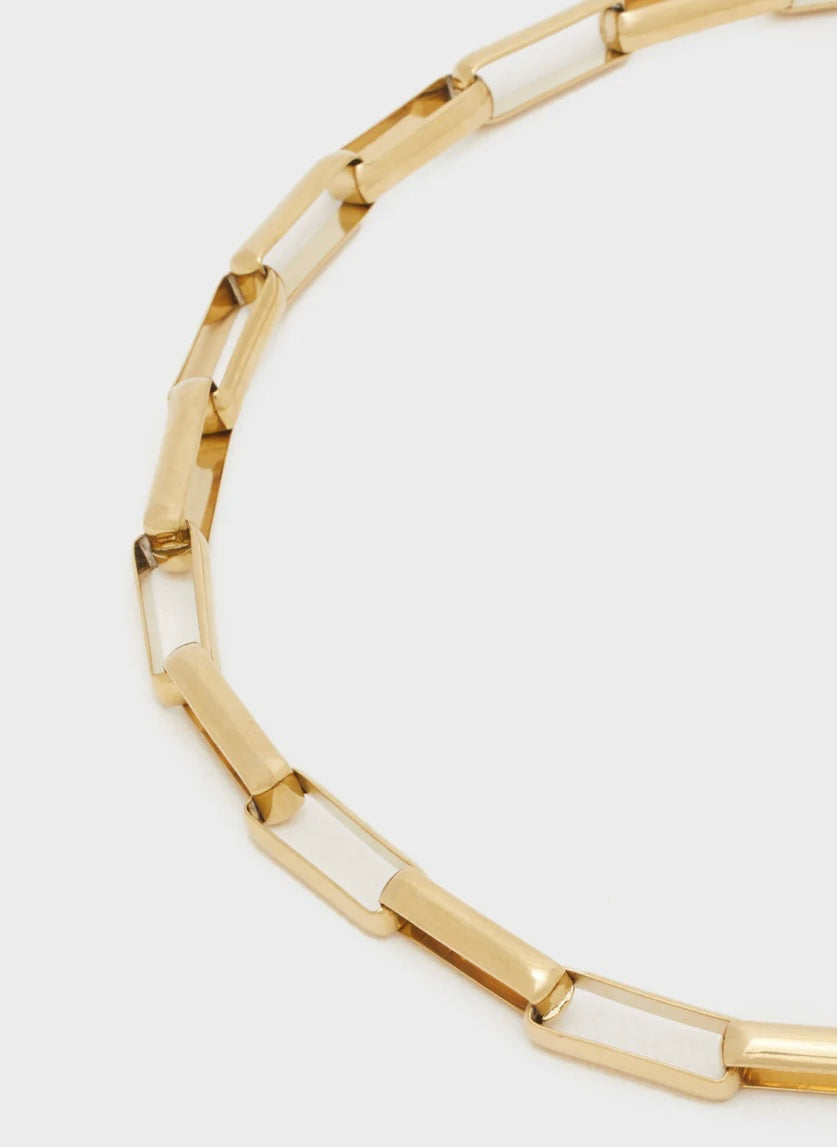 COLLANA RETTANGOLARE ACC.INOS. ORO