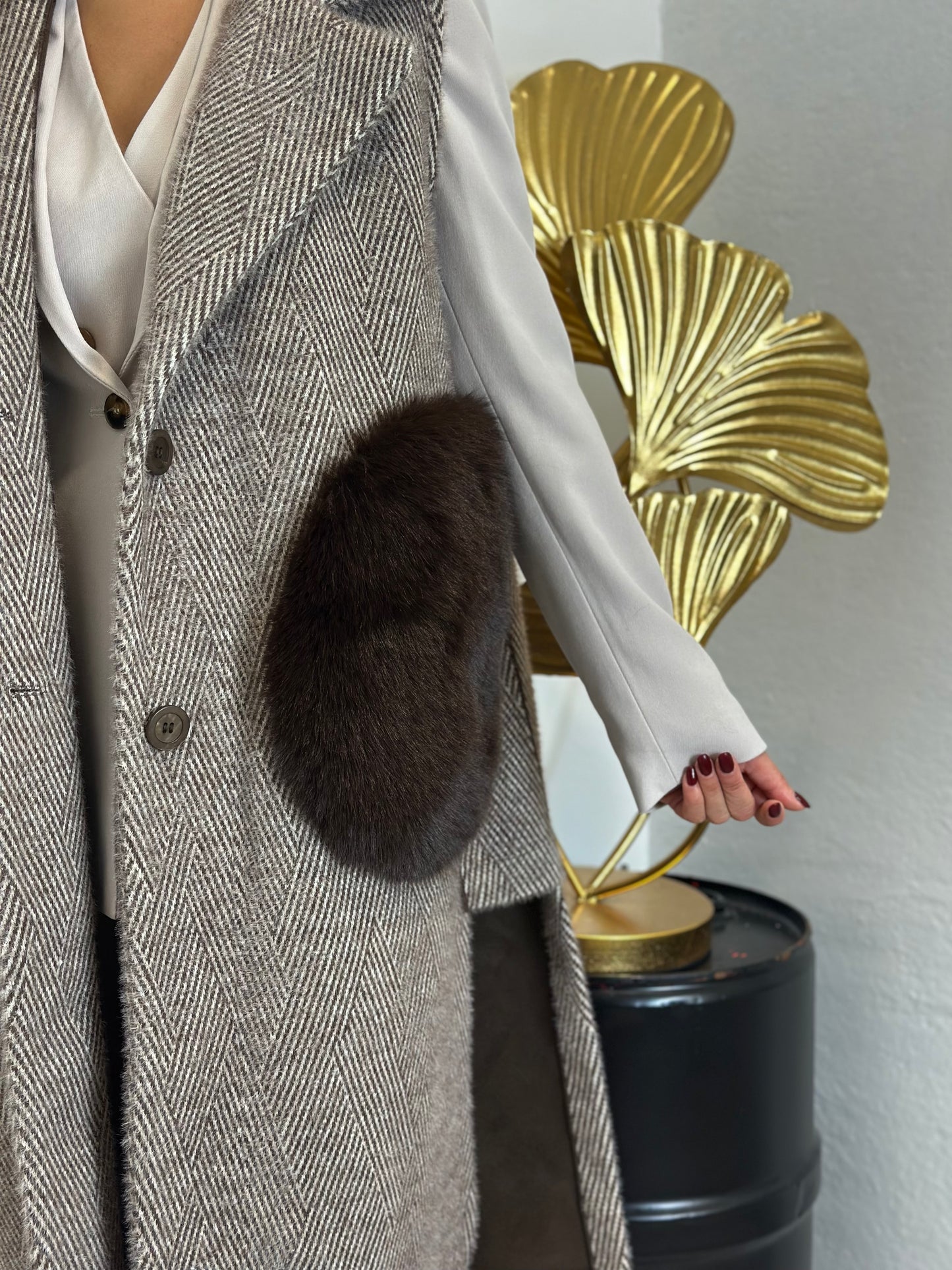 Gilet spigato double-face