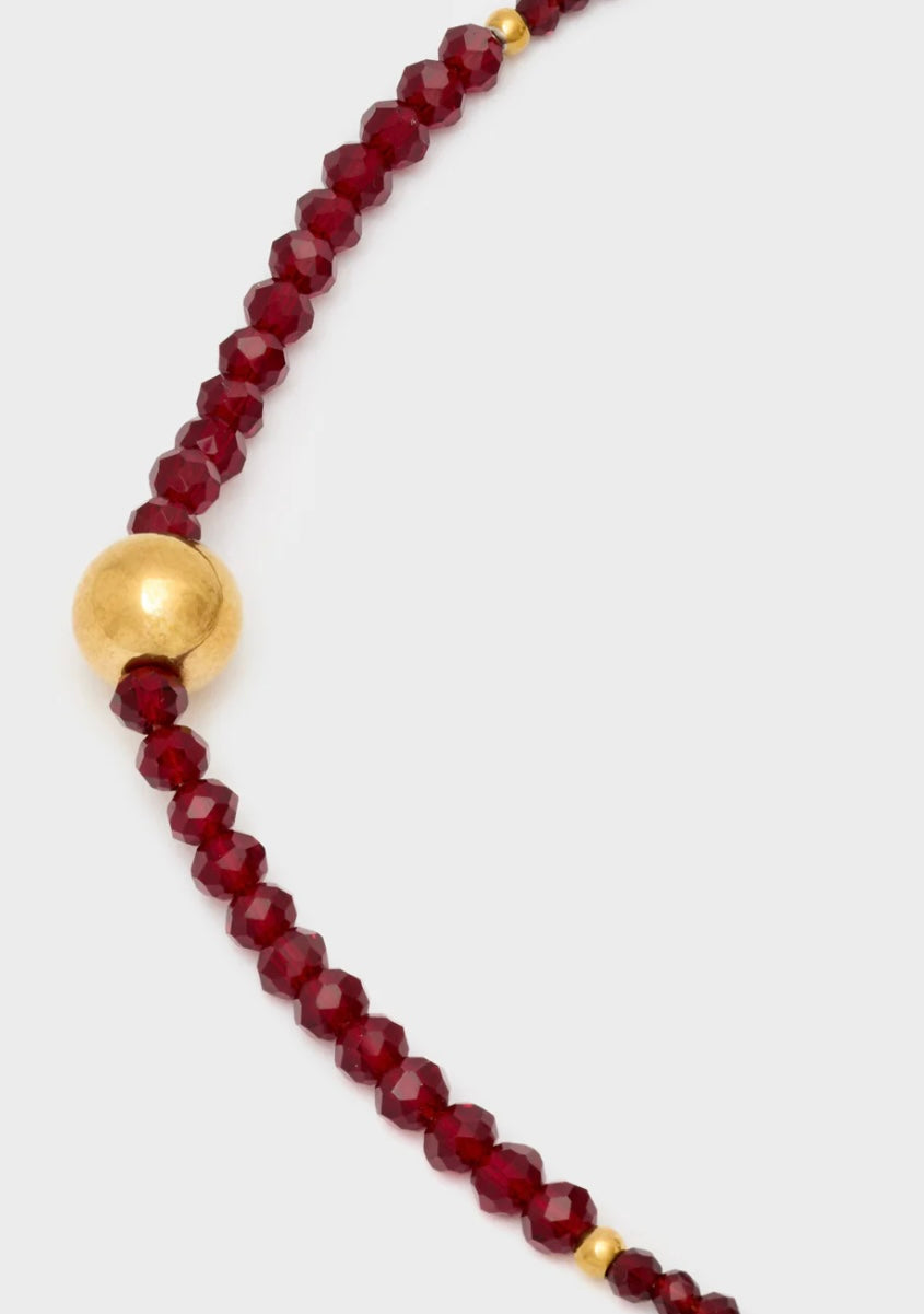 COLLANA CORTA CON PERLINE E SFERA