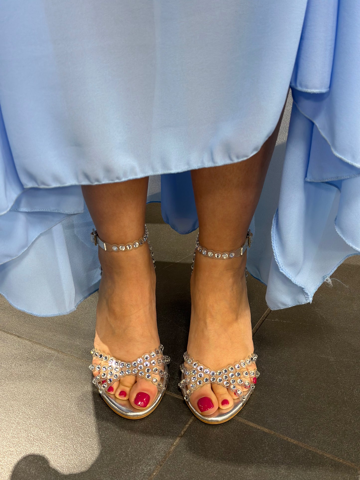 Sandali tacco con strass