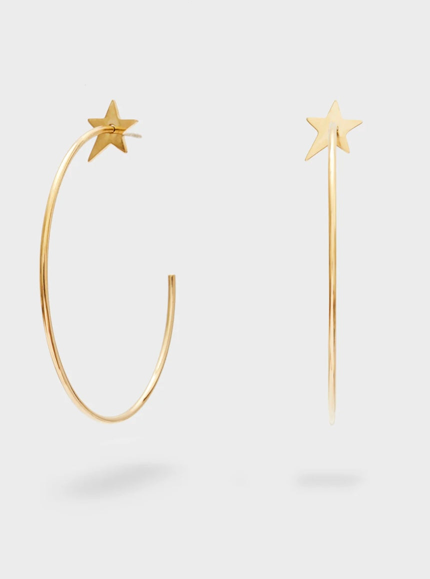 ORECCHINI STAR CERCHIO ACC.INOS ORO/ARGENTO