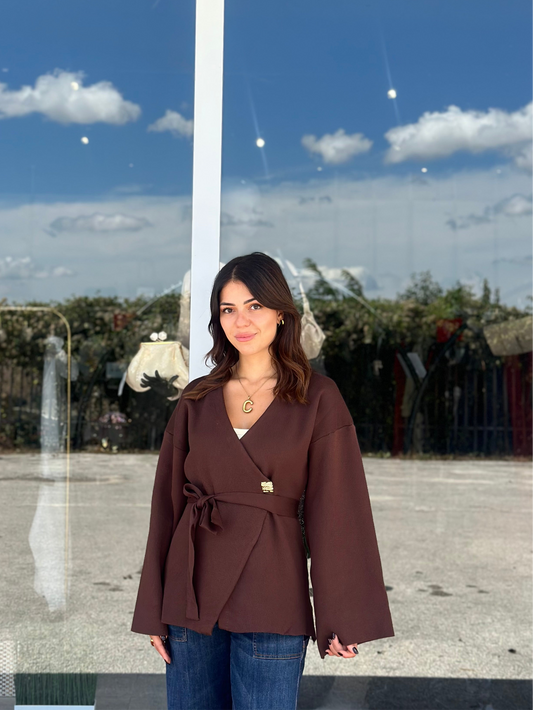 Giacca in maglia con cintura