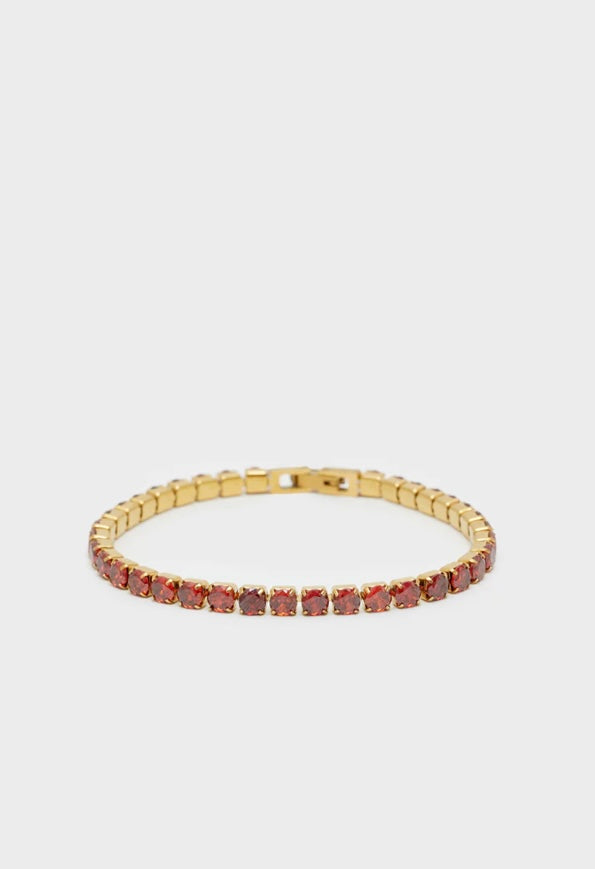 BRACCIALE SHINE ORO PIETRE ROSSE