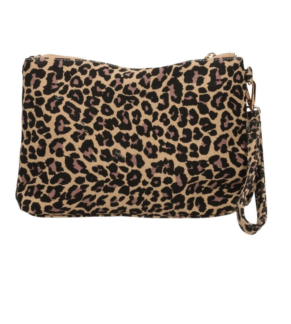 MARC ELLIS BUBY LEOPARD CLUTCH LEOPARD/CAMEL