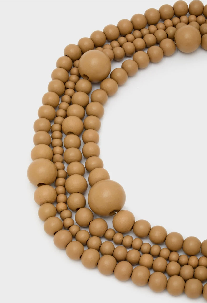 COLLANA UMA MULTIFILO PERLE IN LEGNO