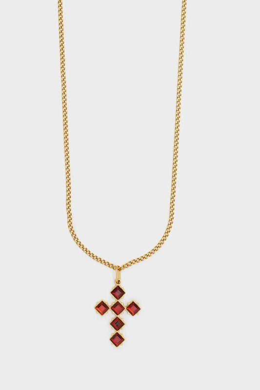 COLLANA CROCE CON PIETRE ROMBI