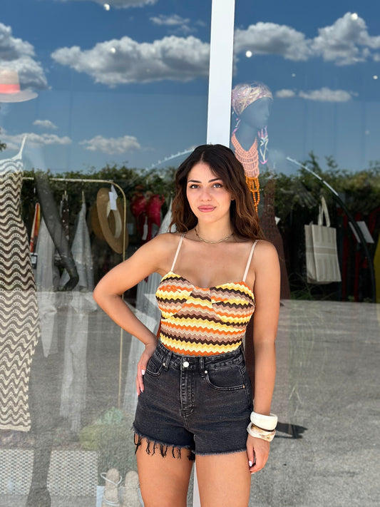 Shorts in denim frange