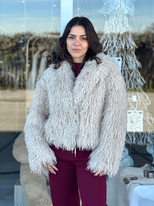 Ecopelliccia mongolia beige