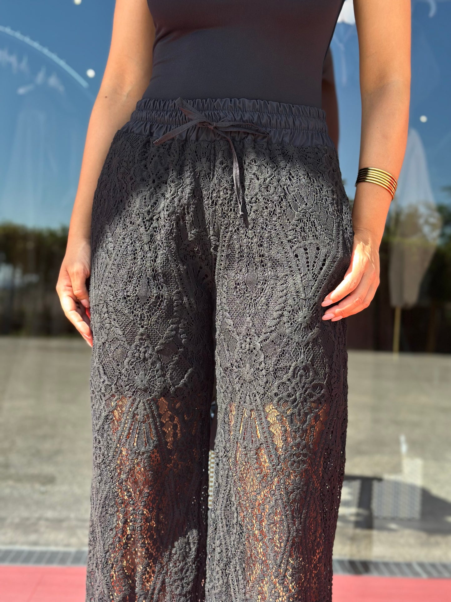 Pantaloni da completo in pizzo