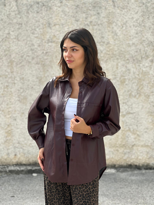 Overshirt in ecopelle